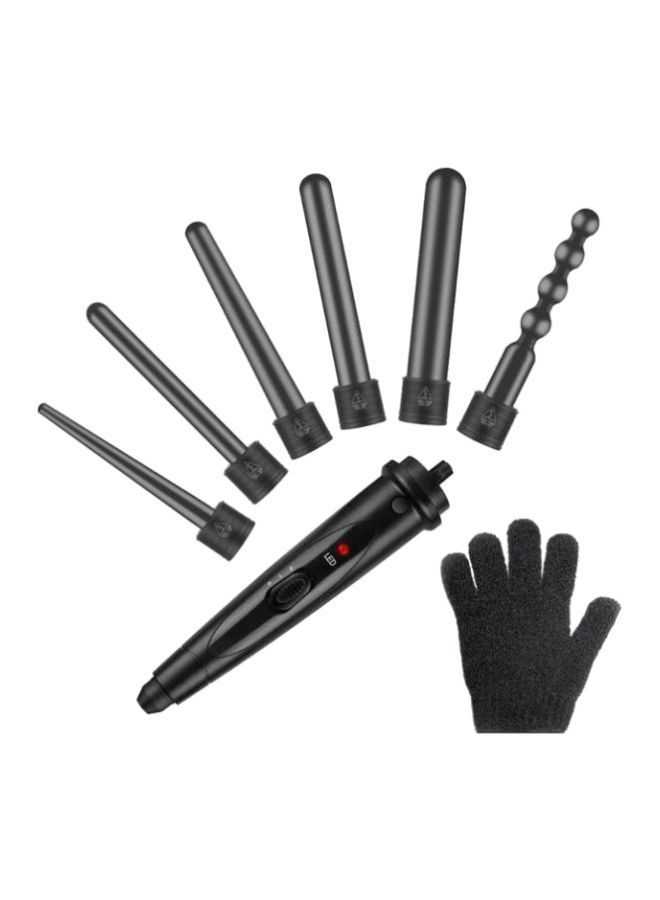NIBEMINENT 6 in 1 interchangeable Wand Hair curling Iron set Black - Image 1