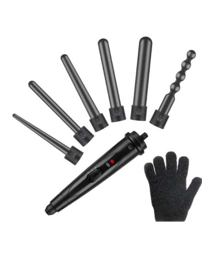 NIBEMINENT 6 in 1 interchangeable Wand Hair curling Iron set Black - Image 2