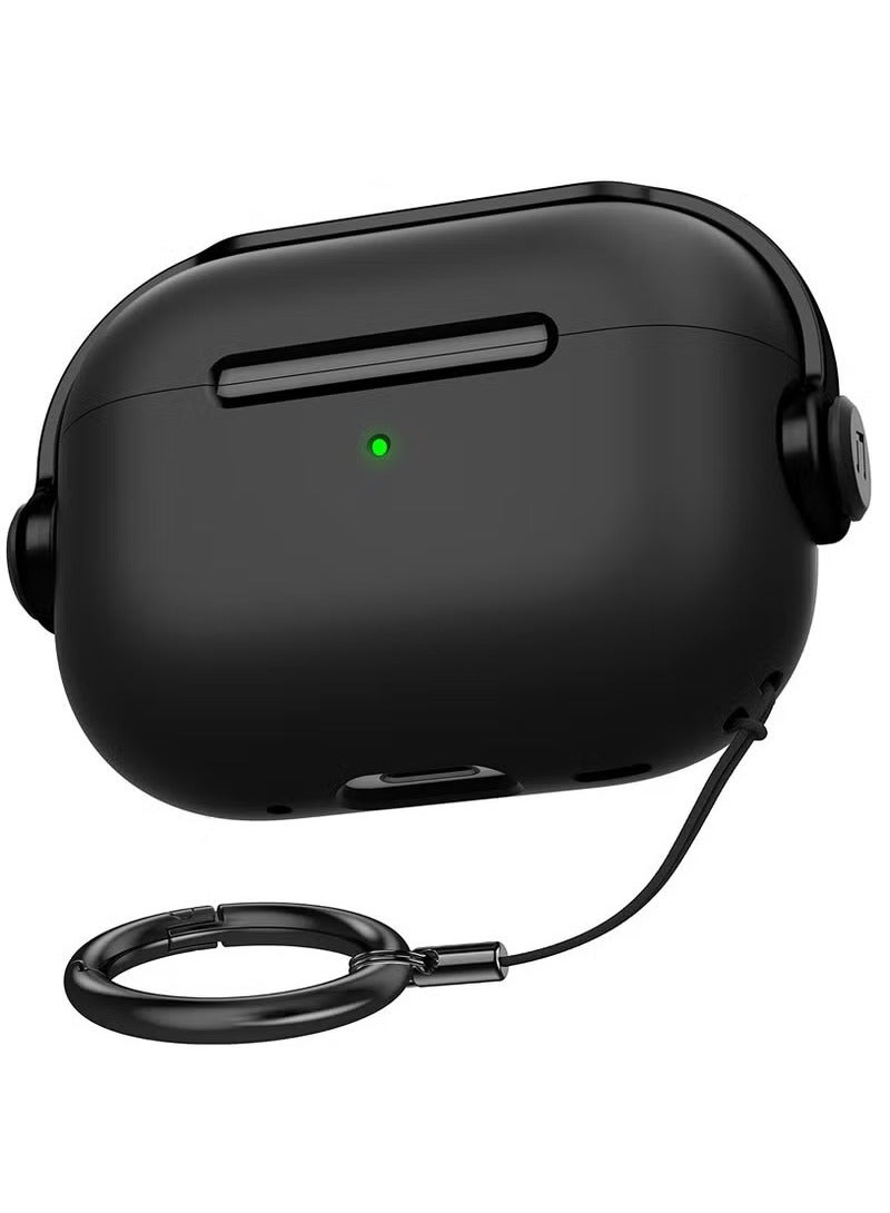 AirPods 4 Case Cover - Creative Musician Design with Secure Lock & Keychain, Protective TPU Shell for Earphone Protection (Black) - Image 1