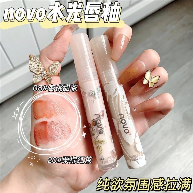 Makeup Novo Huajian Honey Water Glossy Mirror Lip Glaze Pouty Lips Moisturizing And Moisturizing Female Students Affordable Lip Gloss Lipstick - Image 2