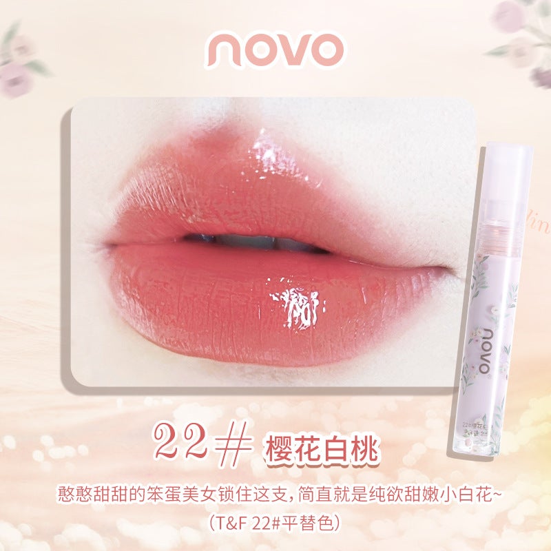 Makeup Novo Huajian Honey Water Glossy Mirror Lip Glaze Pouty Lips Moisturizing And Moisturizing Female Students Affordable Lip Gloss Lipstick - Image 1