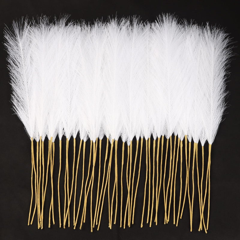 JOLYEAK 30pcs Pampas Grass Decor,21" Artificial Pompous Grass Bulk,Small Vase Filler Pompas Grass for Home Wedding Living Room Wall Party Decoration (White) - Image 1
