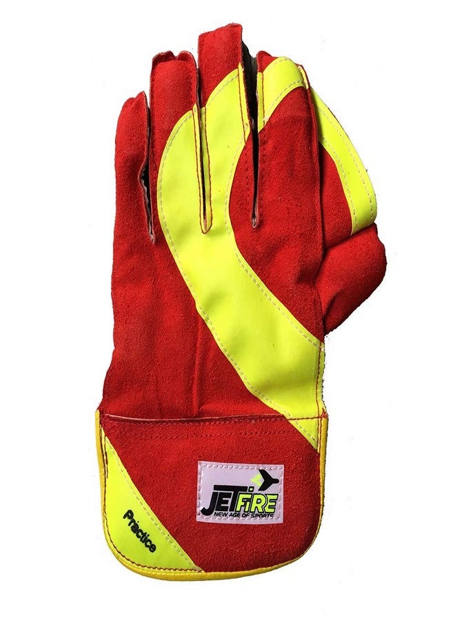 JetFire Foam Basic Practice Cricket Wicket Keeping Gloves Wicket Keeping Gloves (L, Green, Multicolor) - Image 4