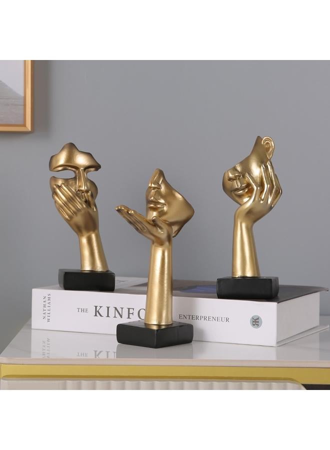 Bluejw New Mask Character Ornaments Silent Is Gold Resin Crafts Home Living Room Entrance Wine Cabinet Window Decorations - Image 5