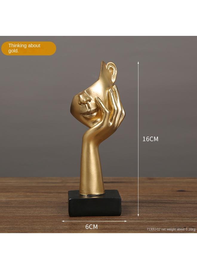 Bluejw New Mask Character Ornaments Silent Is Gold Resin Crafts Home Living Room Entrance Wine Cabinet Window Decorations - Image 1