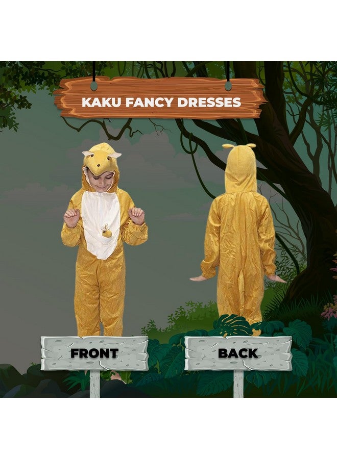 Kaku Fancy Dresses Fleece Kangaroo International Animal Costume For Kids - Brown, 5-6 Years | Animal Fancy Dress For Boys & Girls - Image 3