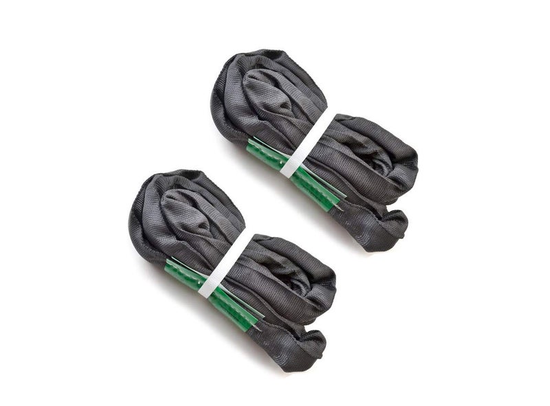 runner deer Black Spanset Round Slings 2-Pack for Aerial Hoop Rigging safety rated nylon sling for Yoga Hammock Aerial Silks Wrap Over Tree Limbs or Beams (2 M/ 6'7"FT) - Image 1