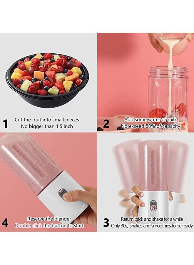 Arabest Powerful Mini Blender with 6 Blades, Portable Blender with USB Rechargeable Fruit Juice Mixer, Personal Size Blender for Smoothies and Shakes Mini Juicer Cup Travel 500ML  - Image 4