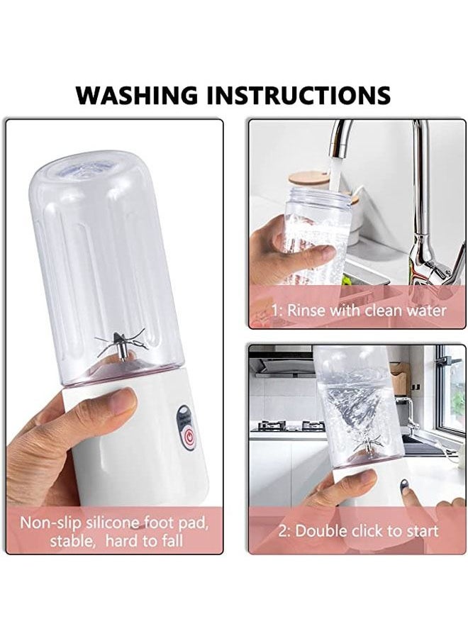 Arabest Powerful Mini Blender with 6 Blades, Portable Blender with USB Rechargeable Fruit Juice Mixer, Personal Size Blender for Smoothies and Shakes Mini Juicer Cup Travel 500ML  - Image 3