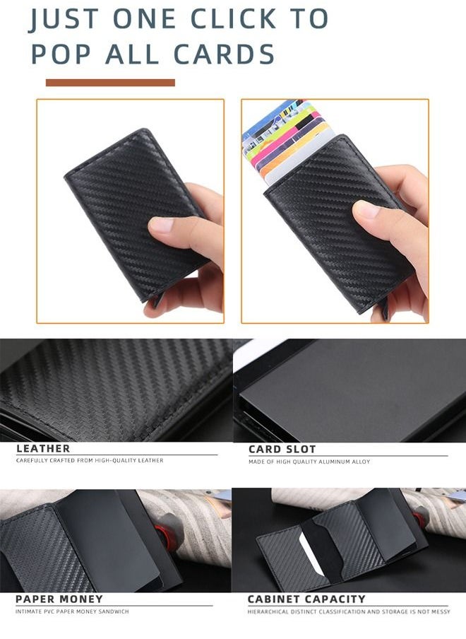 baellerry New Fashion RFID Blocking Auto Pop-up Card Slots  Unisex Wallet with Aluminum Alloy Money Clip  - Image 2