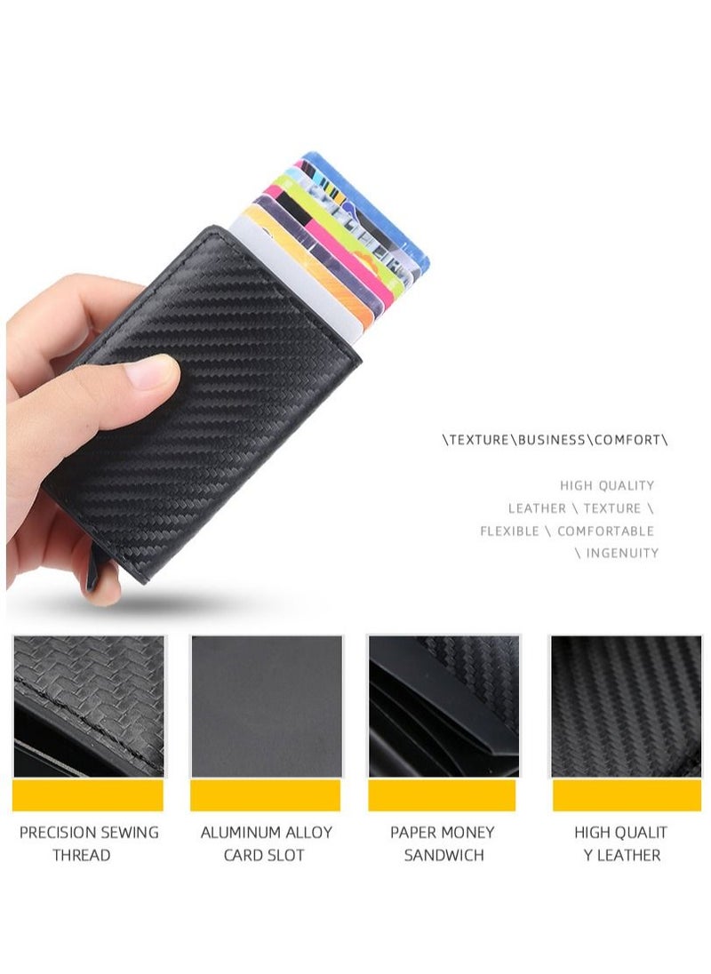 baellerry New Fashion RFID Blocking Auto Pop-up Card Slots  Unisex Wallet with Aluminum Alloy Money Clip  - Image 3