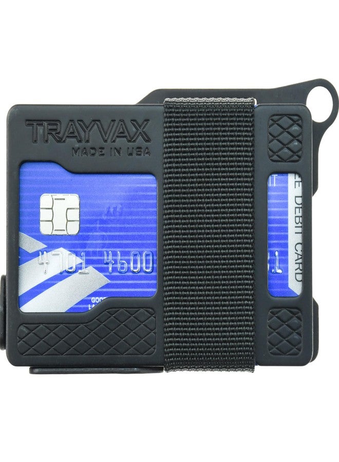 Trayvax Armored Summit Wallet, RFID Front Pocket Metal Credit Card Holder with Money Clip, Slim Minimalist Wallet for Men and Women, Shadow Black - Image 1