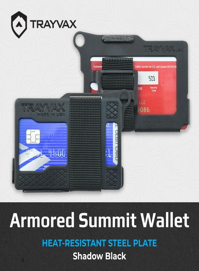 Trayvax Armored Summit Wallet, RFID Front Pocket Metal Credit Card Holder with Money Clip, Slim Minimalist Wallet for Men and Women, Shadow Black - Image 2