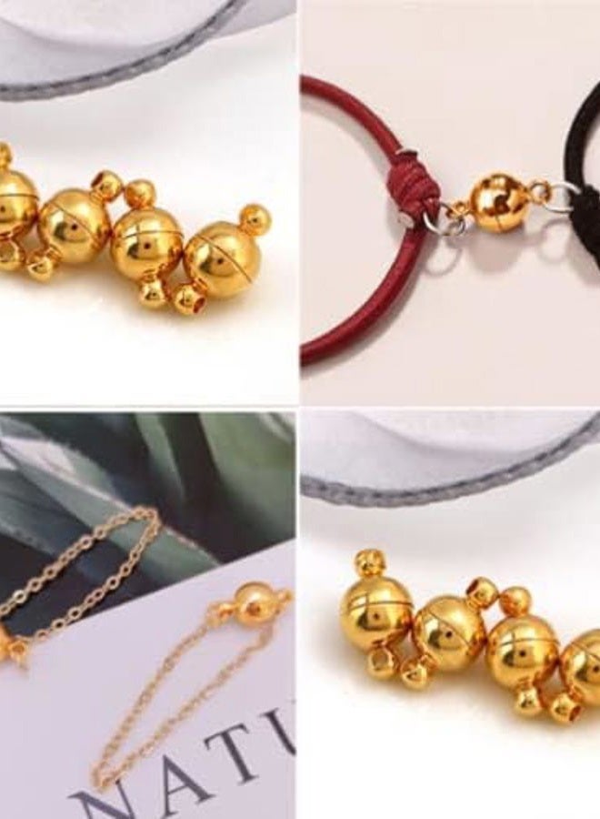 DNHCLL 10PCS 8MM Jewelry Magnetic Clasps Round Magnetic Clasps for Bracelet Necklace Making Magnet Converter, DIY Jewelry Accessories (Gold) - Image 5