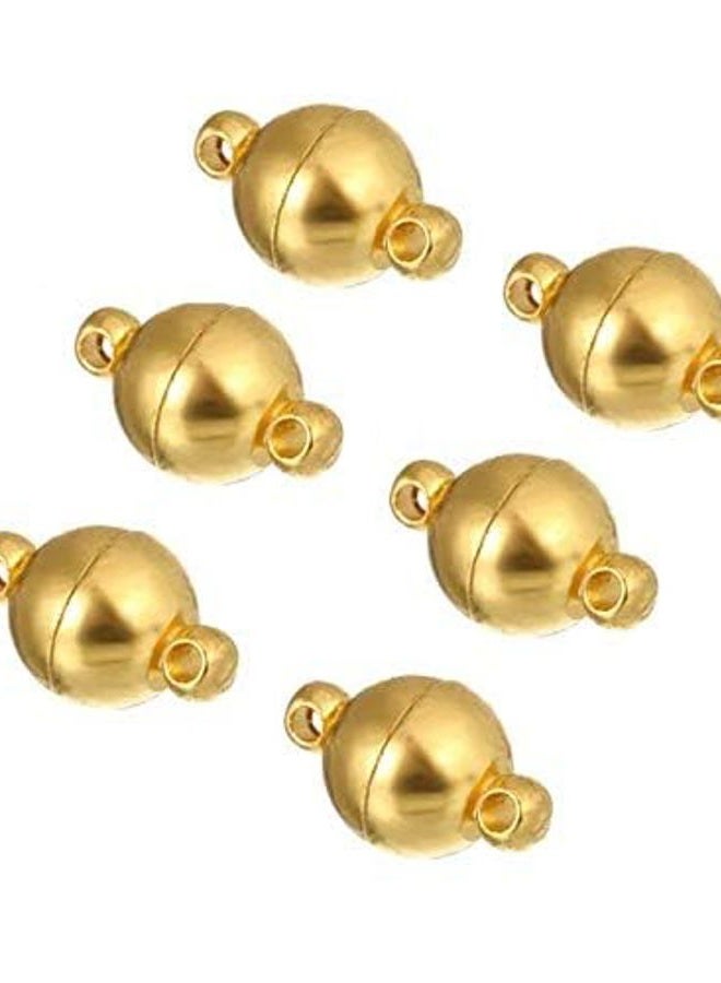 DNHCLL 10PCS 8MM Jewelry Magnetic Clasps Round Magnetic Clasps for Bracelet Necklace Making Magnet Converter, DIY Jewelry Accessories (Gold) - Image 2