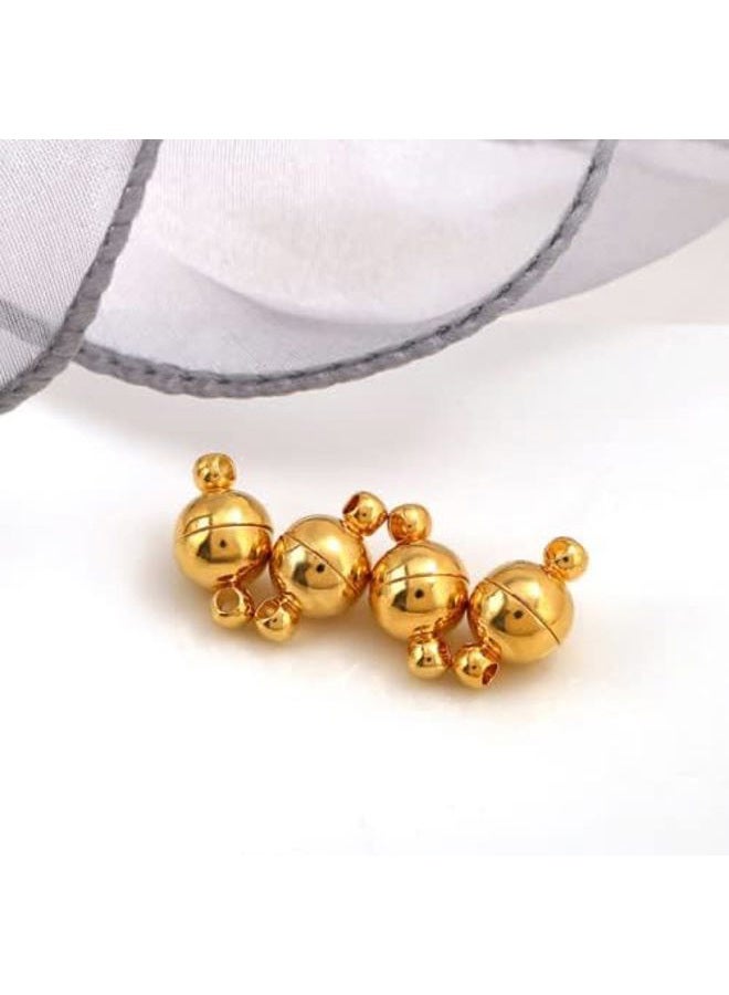 DNHCLL 10PCS 8MM Jewelry Magnetic Clasps Round Magnetic Clasps for Bracelet Necklace Making Magnet Converter, DIY Jewelry Accessories (Gold) - Image 4