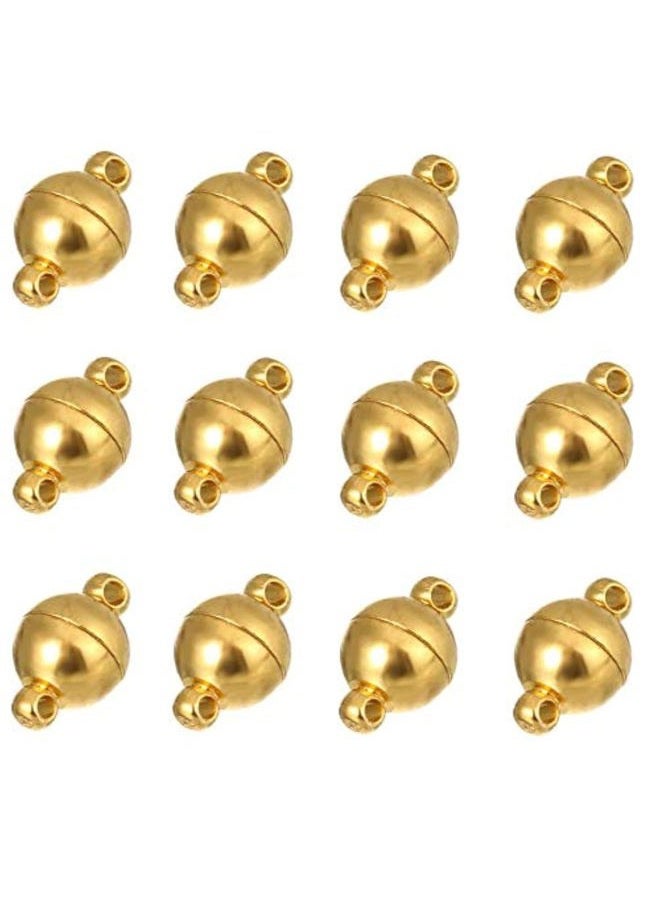 DNHCLL 10PCS 8MM Jewelry Magnetic Clasps Round Magnetic Clasps for Bracelet Necklace Making Magnet Converter, DIY Jewelry Accessories (Gold) - Image 1