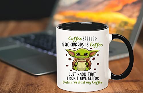 Fonhark - Alien Mug, Coffee Spelled Backwards is Eeffoc, Just Know That I Don't Give Eeffoc Until I've Had My Coffee, 11 Oz Novelty Coffee Mug/Cup - Image 4