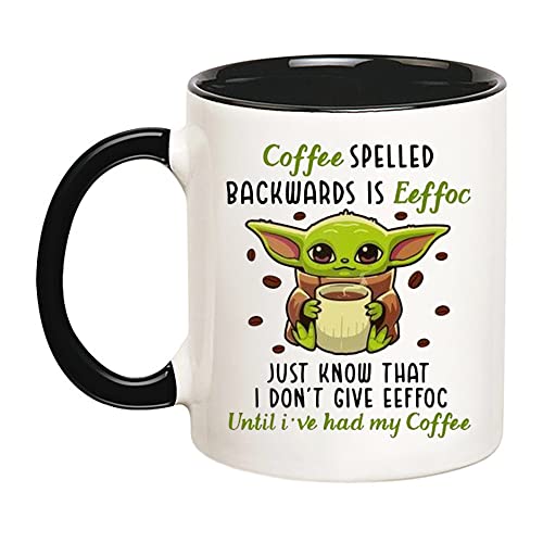Fonhark - Alien Mug, Coffee Spelled Backwards is Eeffoc, Just Know That I Don't Give Eeffoc Until I've Had My Coffee, 11 Oz Novelty Coffee Mug/Cup - Image 5