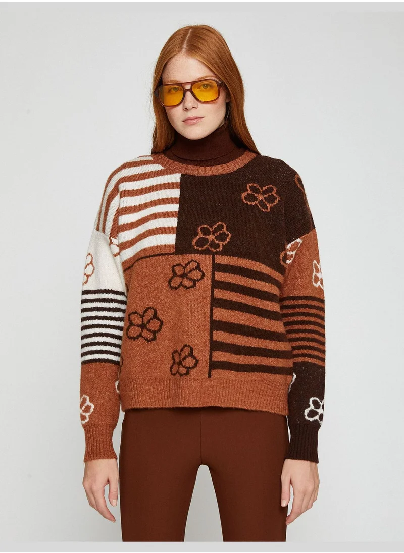 كوتون Turtleneck Sweater Patterned