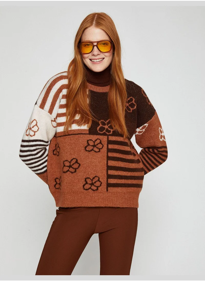 كوتون Turtleneck Sweater Patterned