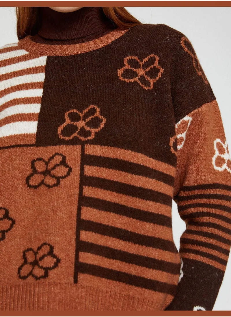 كوتون Turtleneck Sweater Patterned