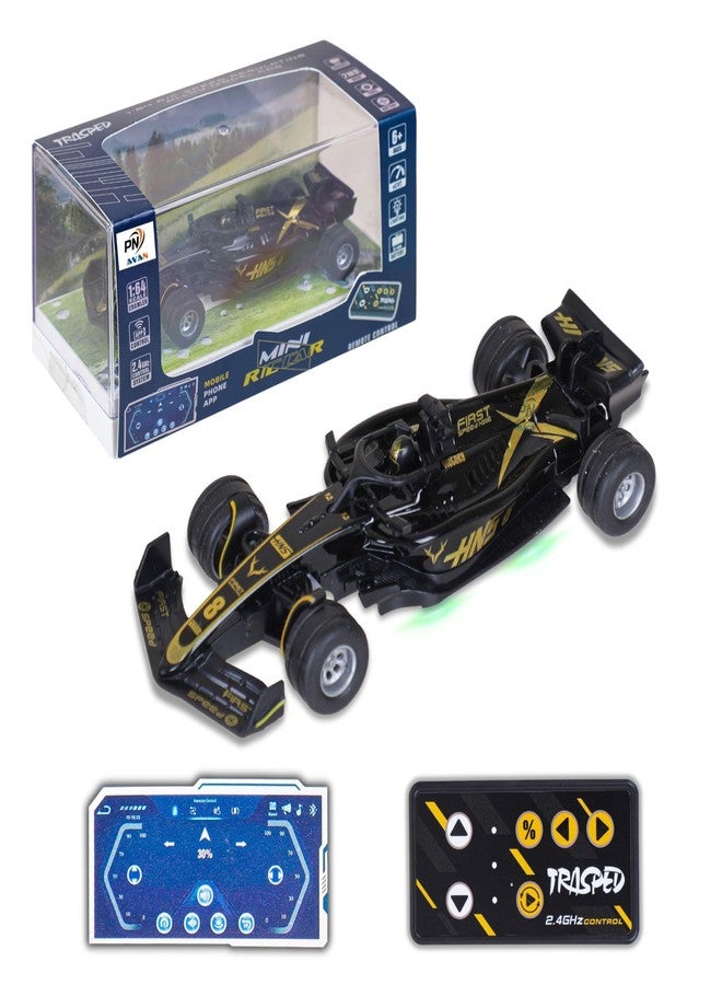 PN AVAN 1:64 Scale Formula RC Racing Car for Kids Age 6+ Years | Mini Rechargeable Remote Control Sports Car with APP Control, LED Lights, 3 Speed Modes & Type-C Charging | Formula Racer Toy Car - Image 1