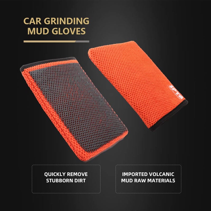 SPTA Clay Mitt, 1Pc Fine Grade Clay Bar Wash Mitt, Clay Eraser Mitt for Car Detailing, Auto Detailing Clay Bar Glove Quickly Removes Debris from Your Paint, Glass, Wheels, & More-CHMLG01 - Image 5