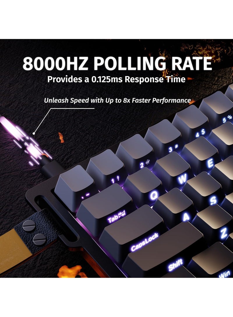 Attack Shark X68HE Wired Magnetic Gaming Keyboard, 0.01mm Adjustable Actuation, 8kHz Polling Rate, RGB Backlight, Side-Printed PBT Keycaps, 100M Lifespan Hall Effect Switches, 65% Layout (Moon Night Black) - Image 5