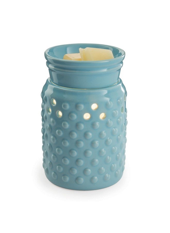 CANDLE WARMERS ETC . Midsized Illumination Fragrance Warmer Lightup Warmer For Warming Scented Candle Wax Melts And Tarts Or Fragrance Oils To Freshen Smaller Rooms Blue Hobnail  - Image 1