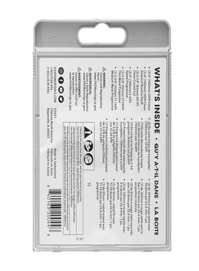 فليكس مجموعة شفرات المنشار الكهربائي FLEX ذات الساق على شكل حرف T، مكونة من 10 قطع - FAM20301-10 - Image 2