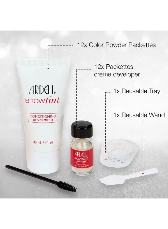 أرديل صبغة الحواجب Ardell Brow Tint Soft Black، صبغة حواجب شبه دائمة تدوم لفترة أطول، بمستخلصات طبيعية، مجموعة صبغ الحواجب الكاملة، عبوة واحدة  - Image 2
