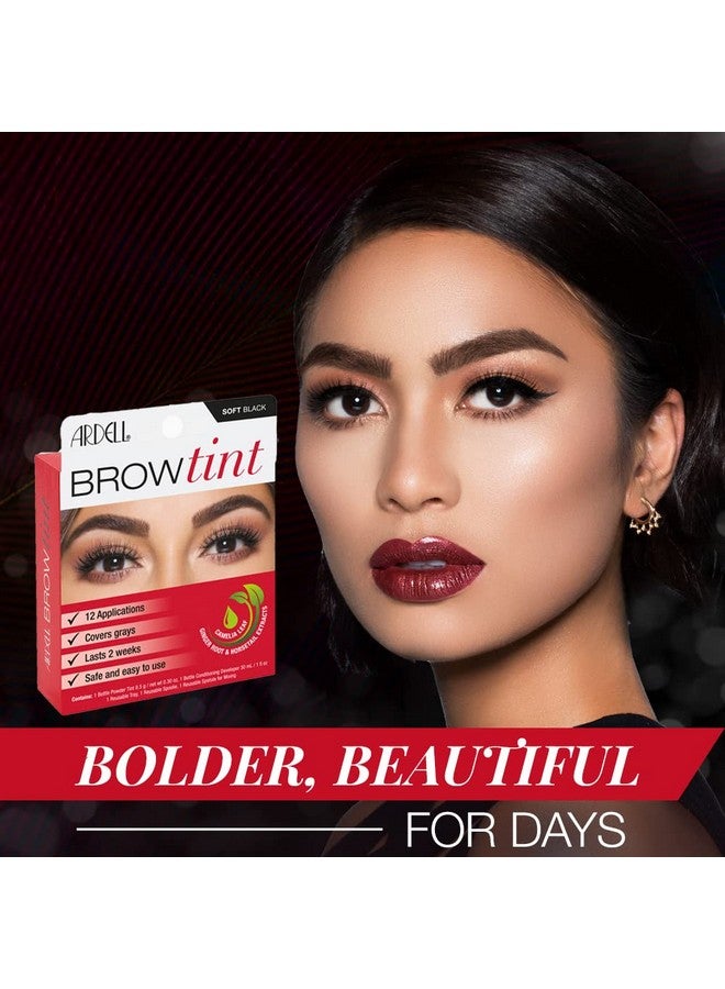 أرديل صبغة الحواجب Ardell Brow Tint Soft Black، صبغة حواجب شبه دائمة تدوم لفترة أطول، بمستخلصات طبيعية، مجموعة صبغ الحواجب الكاملة، عبوة واحدة  - Image 1