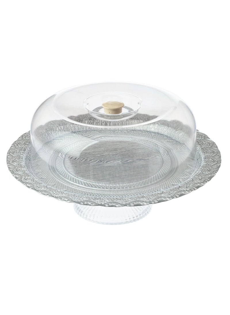 Dania Base glass cake plate with lid, size 30 cm height 10 cm  - Image 1