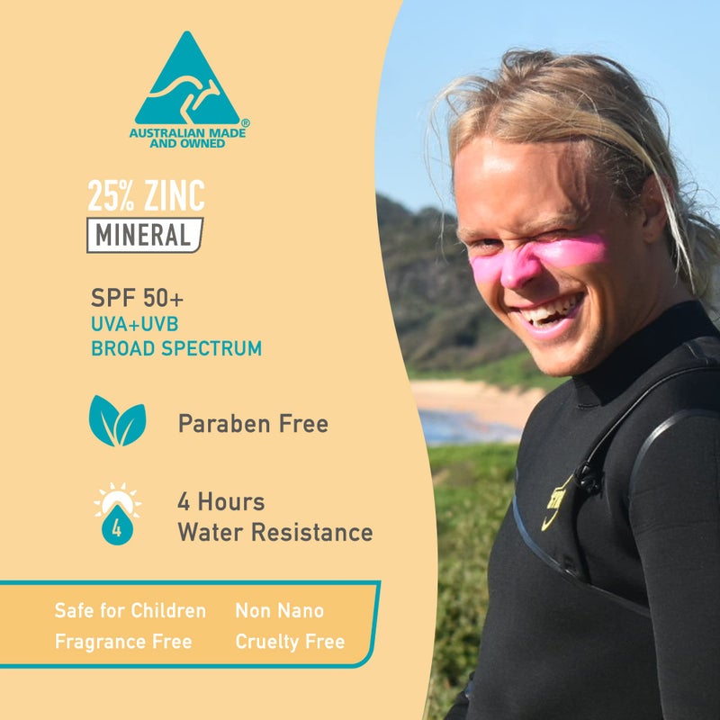 Sun Zapper Zinc Oxide Sunscreen Stick â€“ SPF 50+ Waterproof â€“ 3-Pack (Pink, White, Blue) â€“ For Face & Body â€“ Adults, Kids, Baby â€“ Travel Size â€“ Made in Australia - Image 2