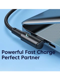 toocki USB C Charging Cable, 5A Current Fast Charging USB C To USB C Cable With 90 Degree Angle, Portable And Flexible Charging Data Cable Wire For For Most Of The Mobile Phones, (60W, 3m Black)  - Image 5