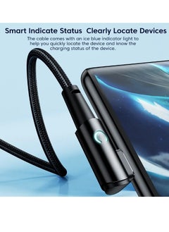 toocki USB C Charging Cable, 5A Current Fast Charging USB C To USB C Cable With 90 Degree Angle, Portable And Flexible Charging Data Cable Wire For For Most Of The Mobile Phones, (60W, 3m Black)  - Image 3