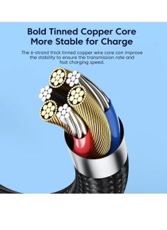 toocki USB C Charging Cable, 5A Current Fast Charging USB C To USB C Cable With 90 Degree Angle, Portable And Flexible Charging Data Cable Wire For For Most Of The Mobile Phones, (60W, 3m Black)  - Image 2