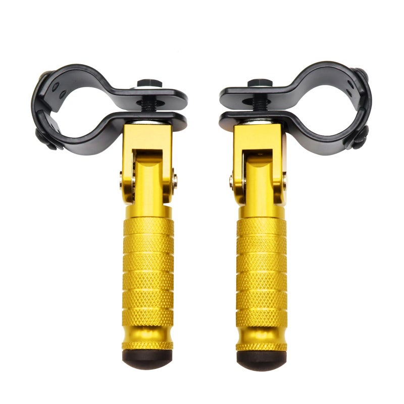 M8 Motorcycle Foot Rests Fit 122129in Motorbike Brackets Foldable Foot Pegs Front Footpeg Rear Footpeg AntiSkid Rearsets Folded Footrest 90 Degree Fixed Folding Passenger Pedal Supports Gold