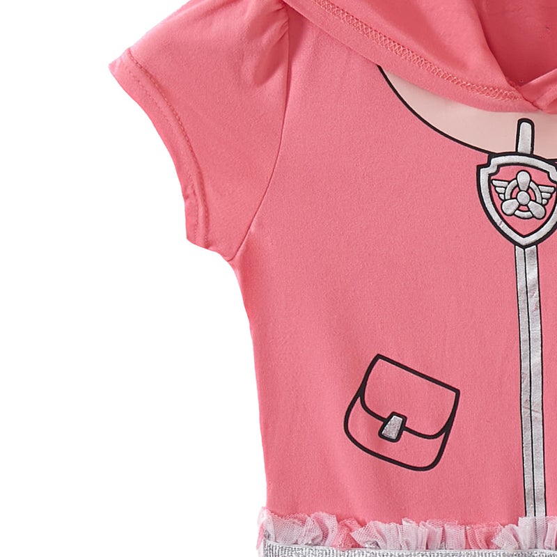 Paw Patrol Nickelodeon Girls Cosplay Hooded Tulle Dress with Ears for Infant, Toddler and Big Kids - Image 3