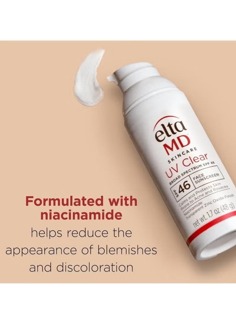 EltaMD UV Clear Face Sunscreen SPF 46, Oil Free Sunscreen with Zinc Oxide, Dermatologist Recommended Sunscreen - Image 2