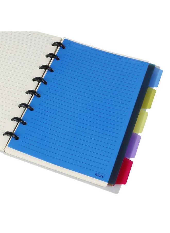 Eagle Plastic Index 5Tab Dividers Discbound Tab Dividers Plus 1 Plastic Zipper Bag Junior Size For Discbound Planners Or Notebooks  - Image 4