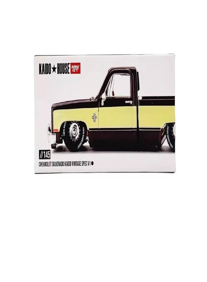 Mini GT TSMMODEL Diecast Model car in Compatible with Silverado Kaido Vintage Spec V1, Two Tone: Brown & Cream 1/64 (3 inches) Scale, Die-Cast Toy Pickup Truck by Kaido House - Image 4