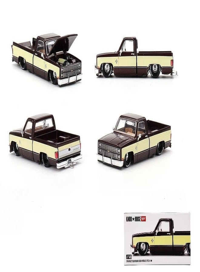Mini GT TSMMODEL Diecast Model car in Compatible with Silverado Kaido Vintage Spec V1, Two Tone: Brown & Cream 1/64 (3 inches) Scale, Die-Cast Toy Pickup Truck by Kaido House - Image 5