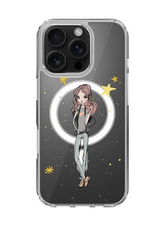 For iPhone 16 Pro Case [Compatible with MagSafe] Slim Magnetic cover Clear Phone Case - Girl Next Door