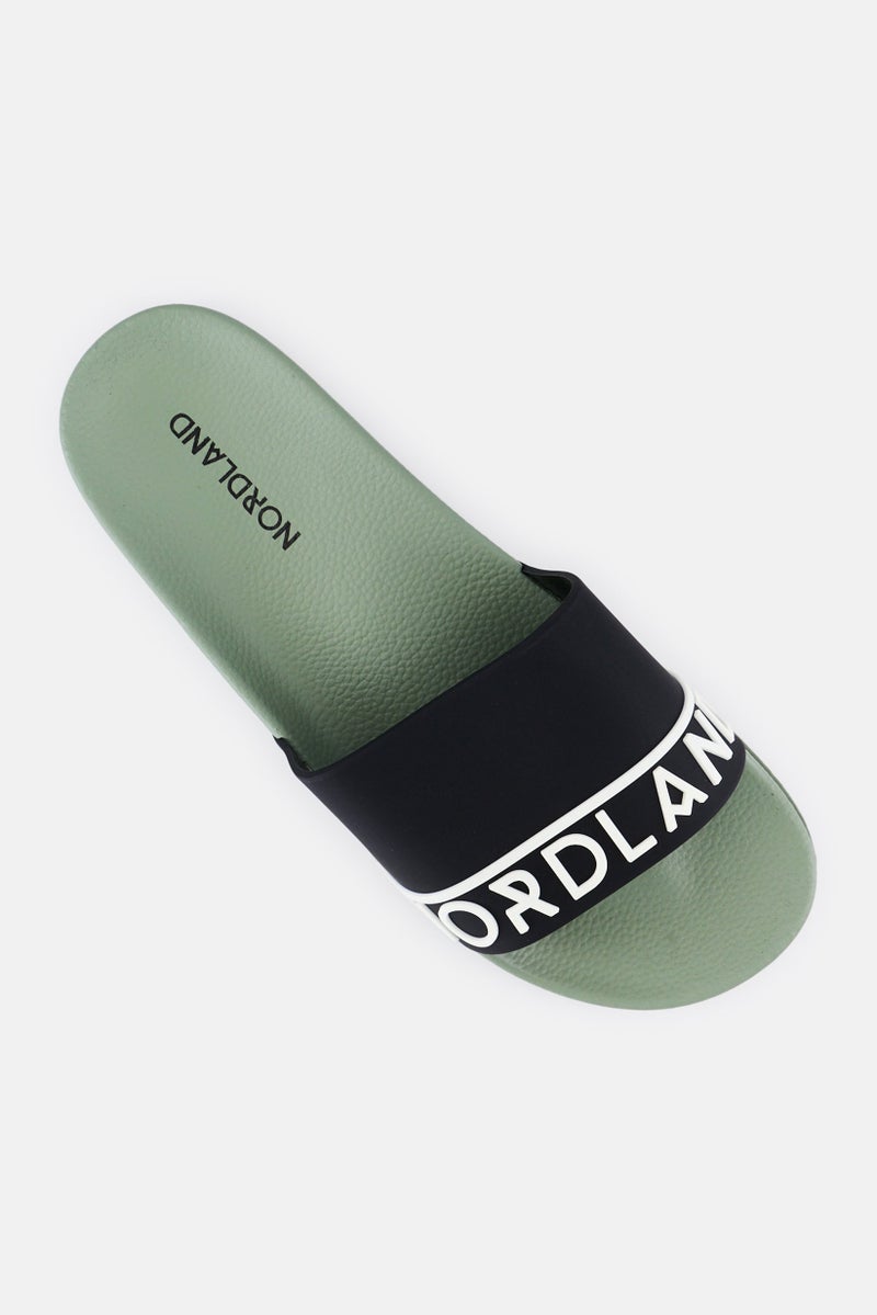 Nordland Men Brand Logo Slip On Slides, Black  - Image 4