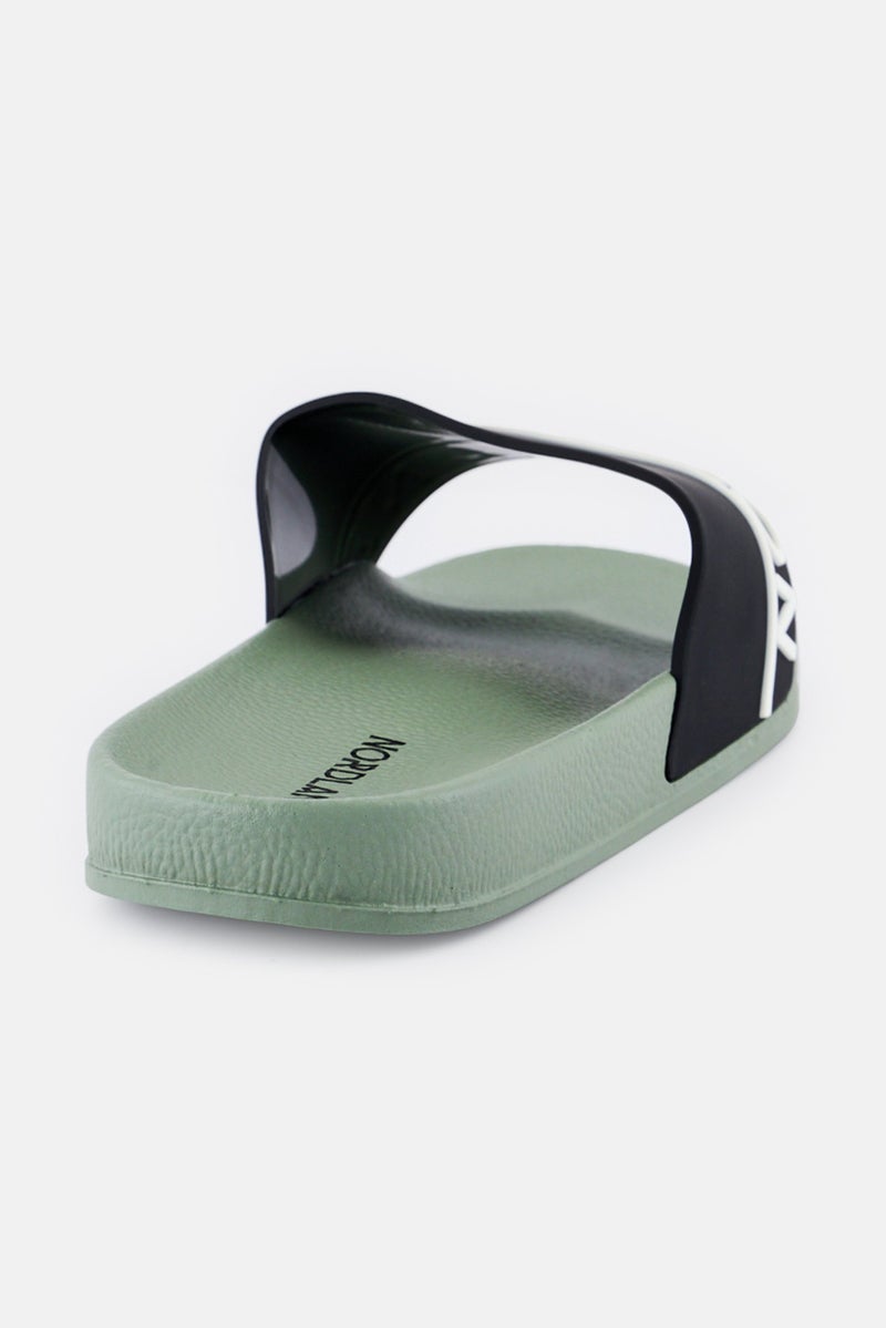 Nordland Men Brand Logo Slip On Slides, Black  - Image 3