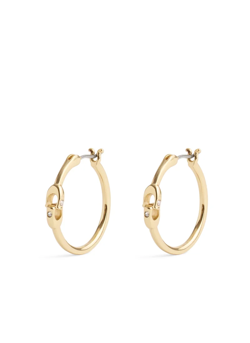 COACH Signature Hoop Earrings