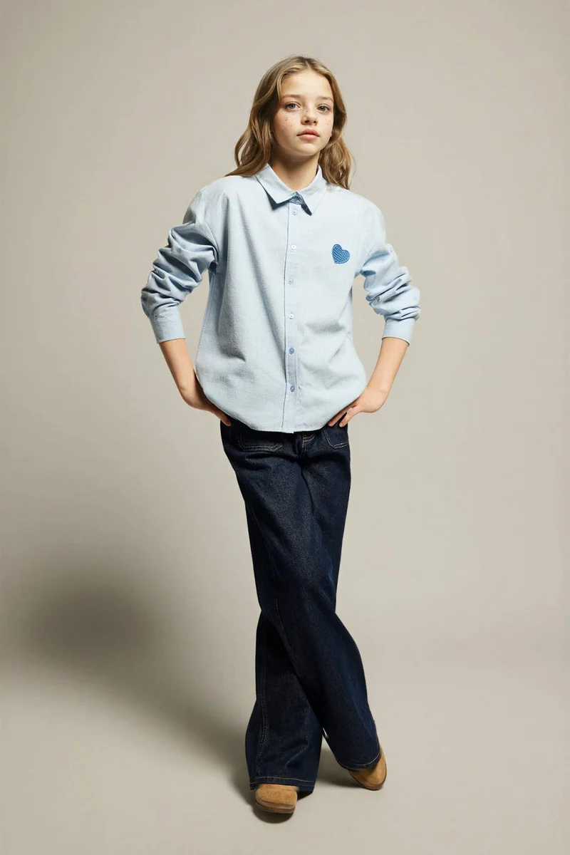 Defacto Regular Fit Long Sleeve Poplin Shirt