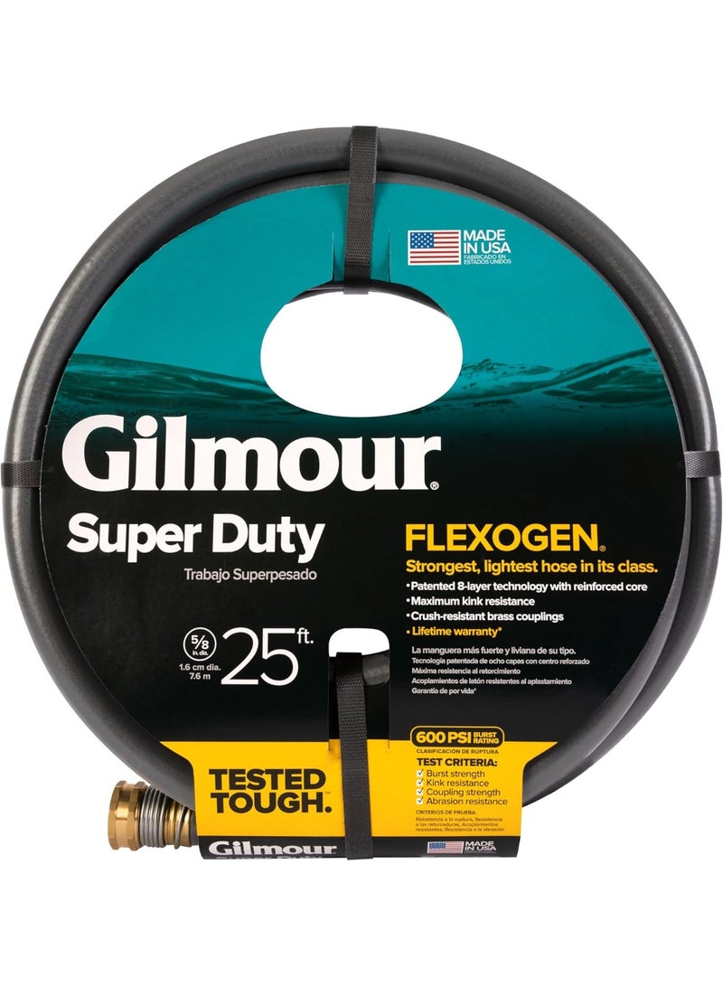 Gilmour Flexogen 5/8 in x 25 ft Garden Hose, Heavy Duty Water Hose, Flexible and Kink Resistant Outdoor Hose - Image 2